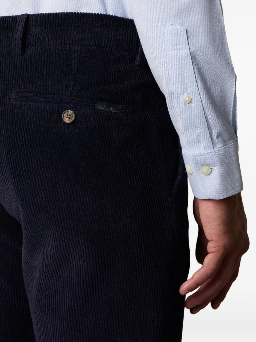 Brooks Brothers Katoenen ribfluwelen chino Blauw