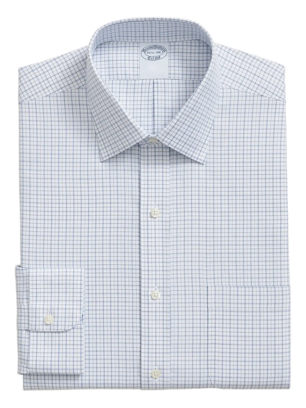 Brooks Brothers checked twill shirt | White | Image 1