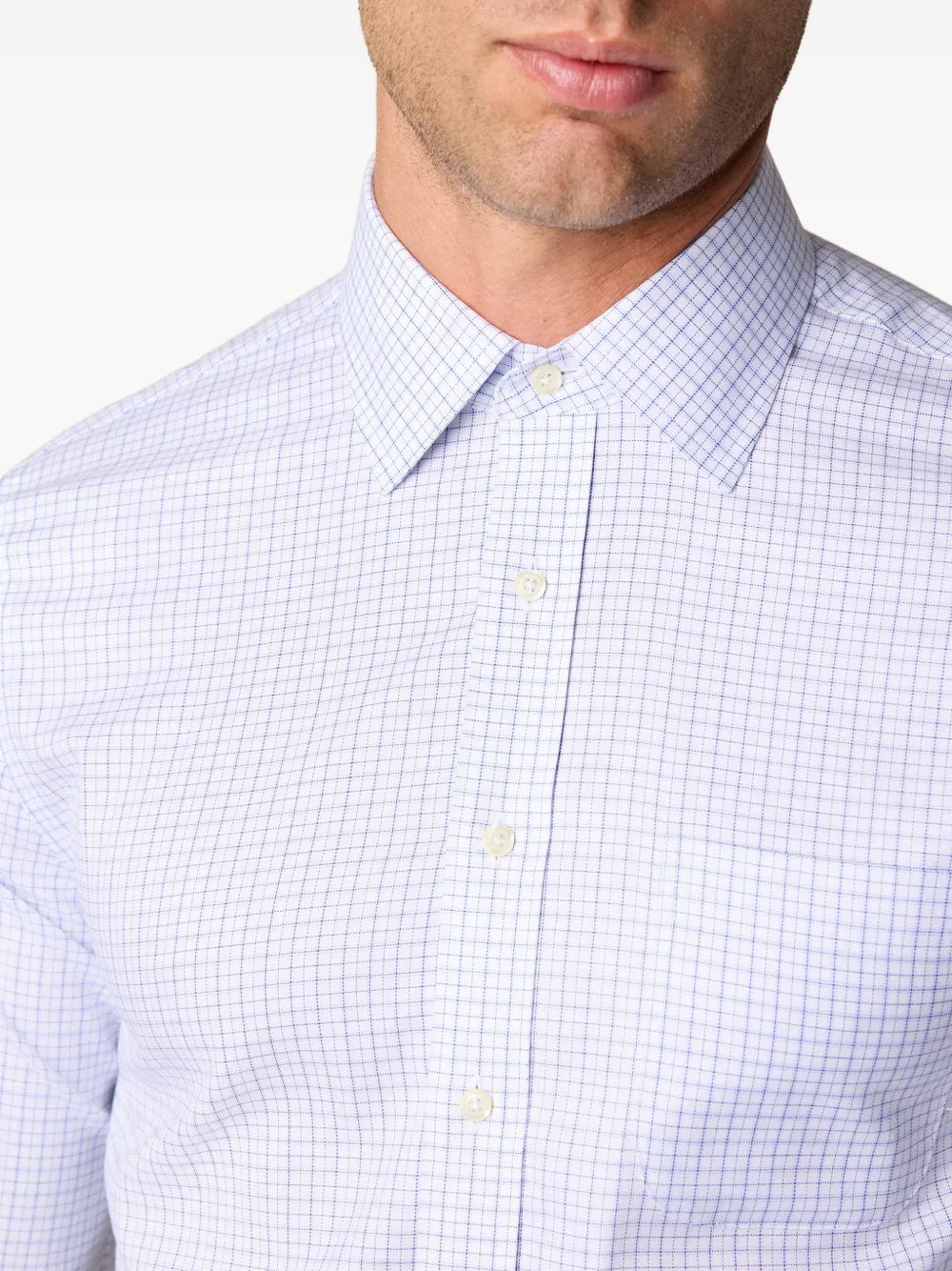 Brooks Brothers Geruit overhemd Wit
