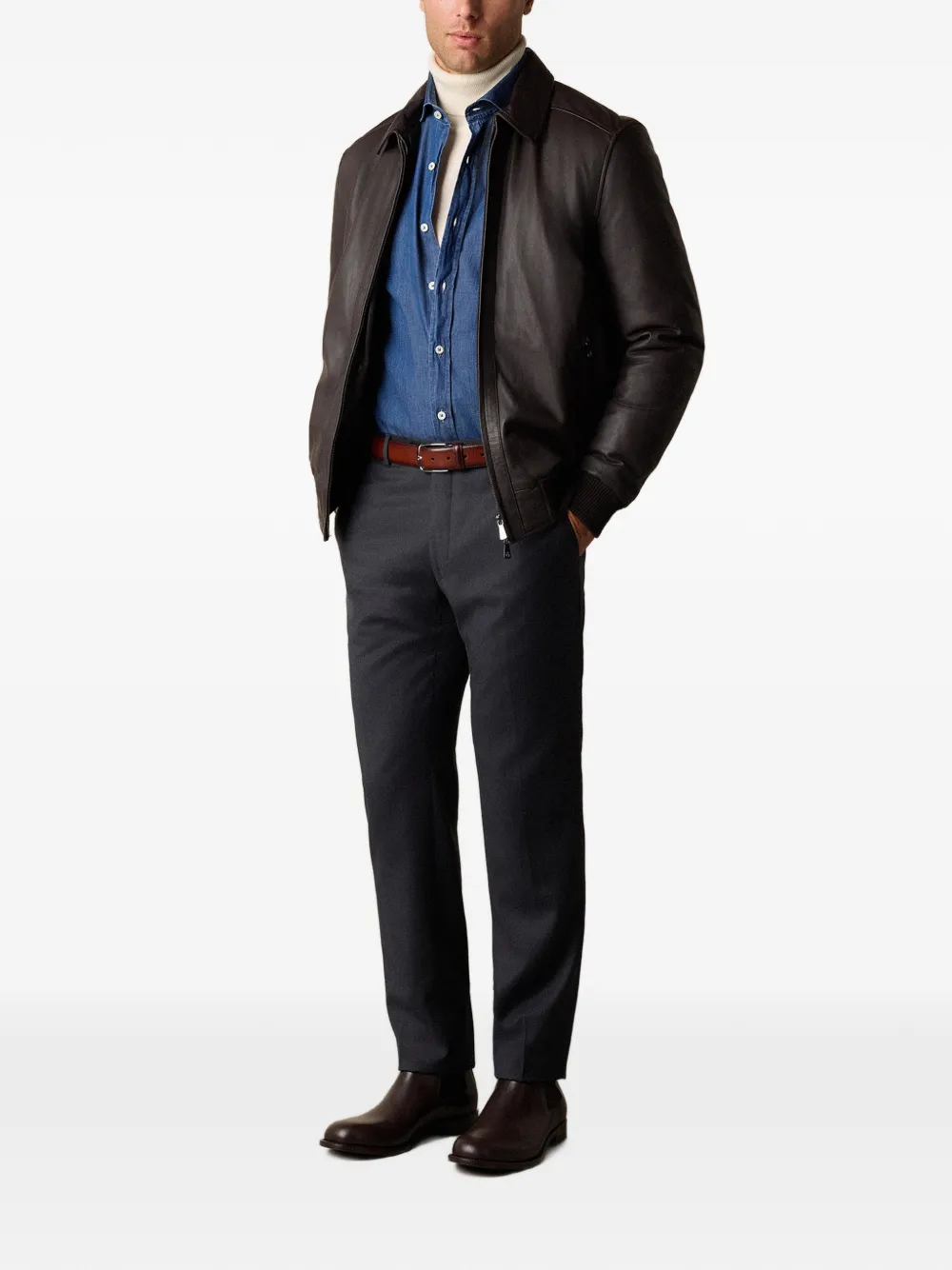  Brooks Brothers Spread-collar Denim Shirt - Blue 