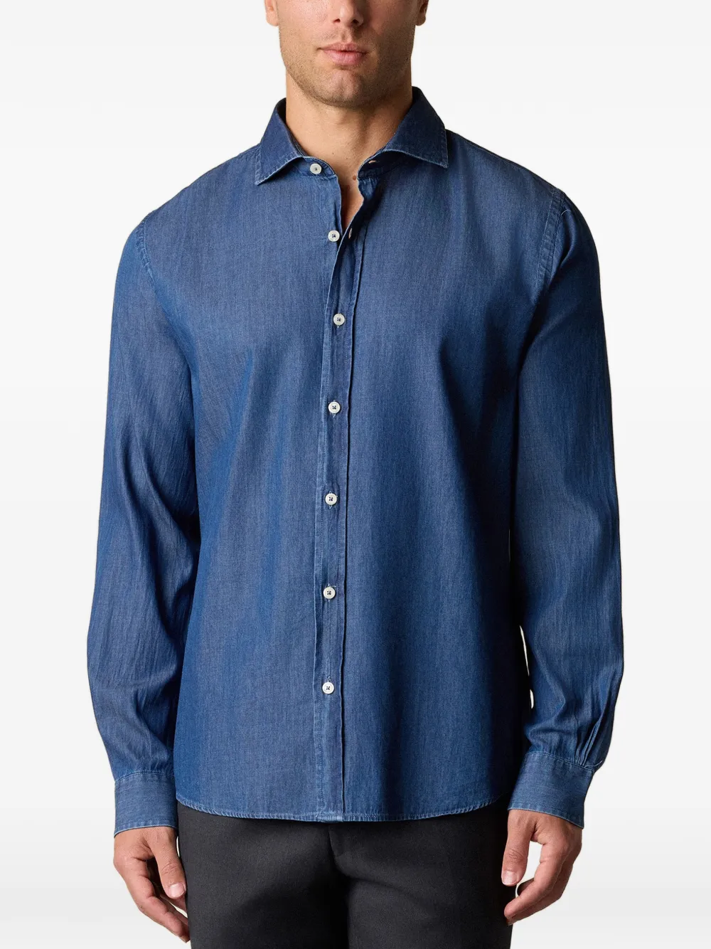  Brooks Brothers Spread-collar Denim Shirt - Blue 