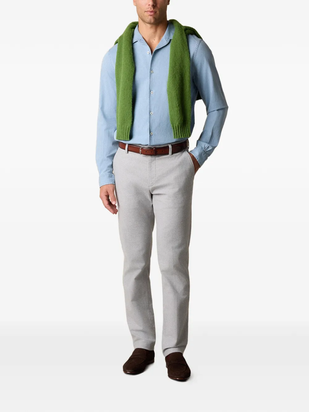 Brooks Brothers Broek met zakken aan de voorkant Grijs