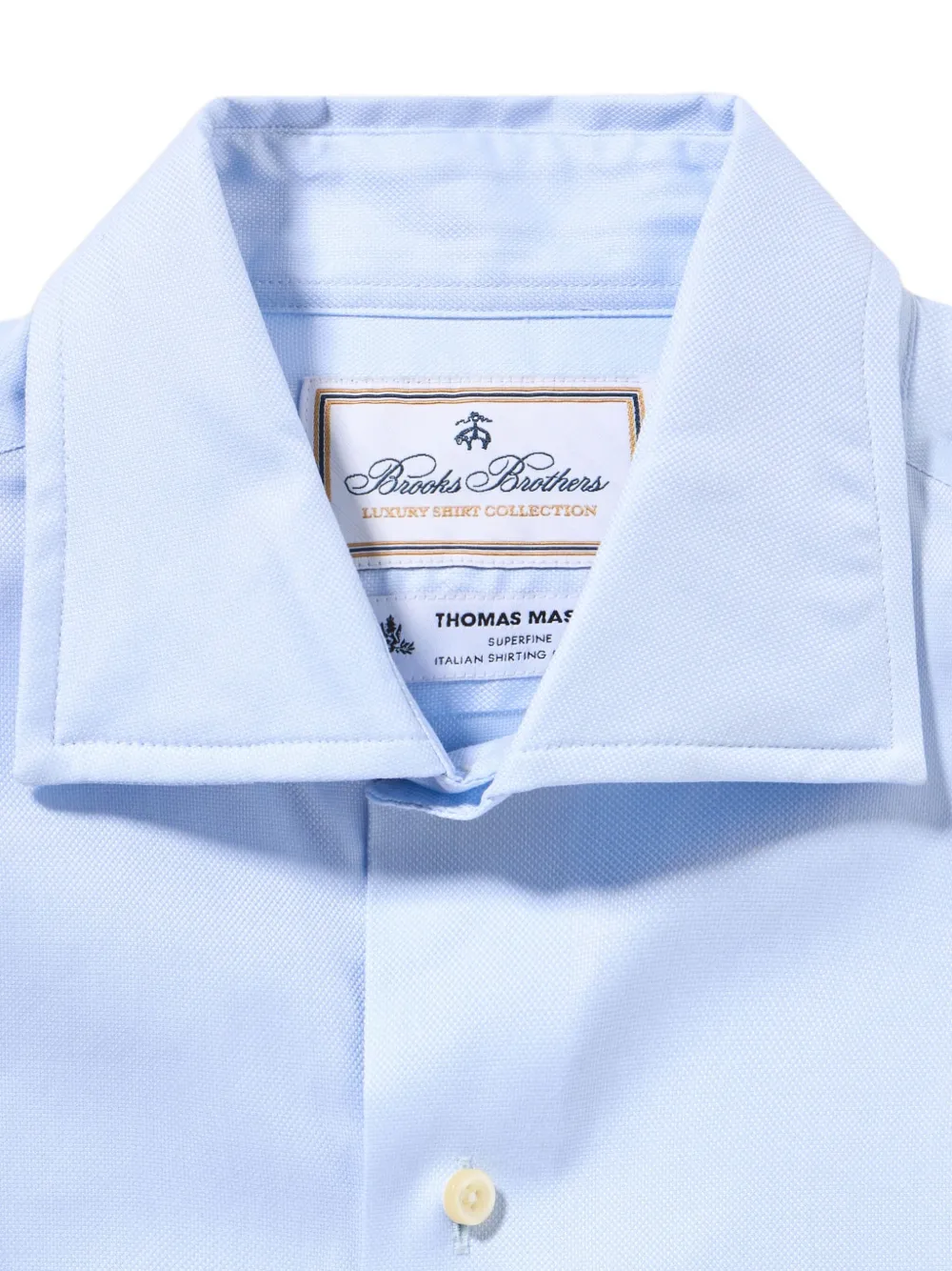 Brooks Brothers x Thomas Mason overhemd met gespreide kraag - Blauw