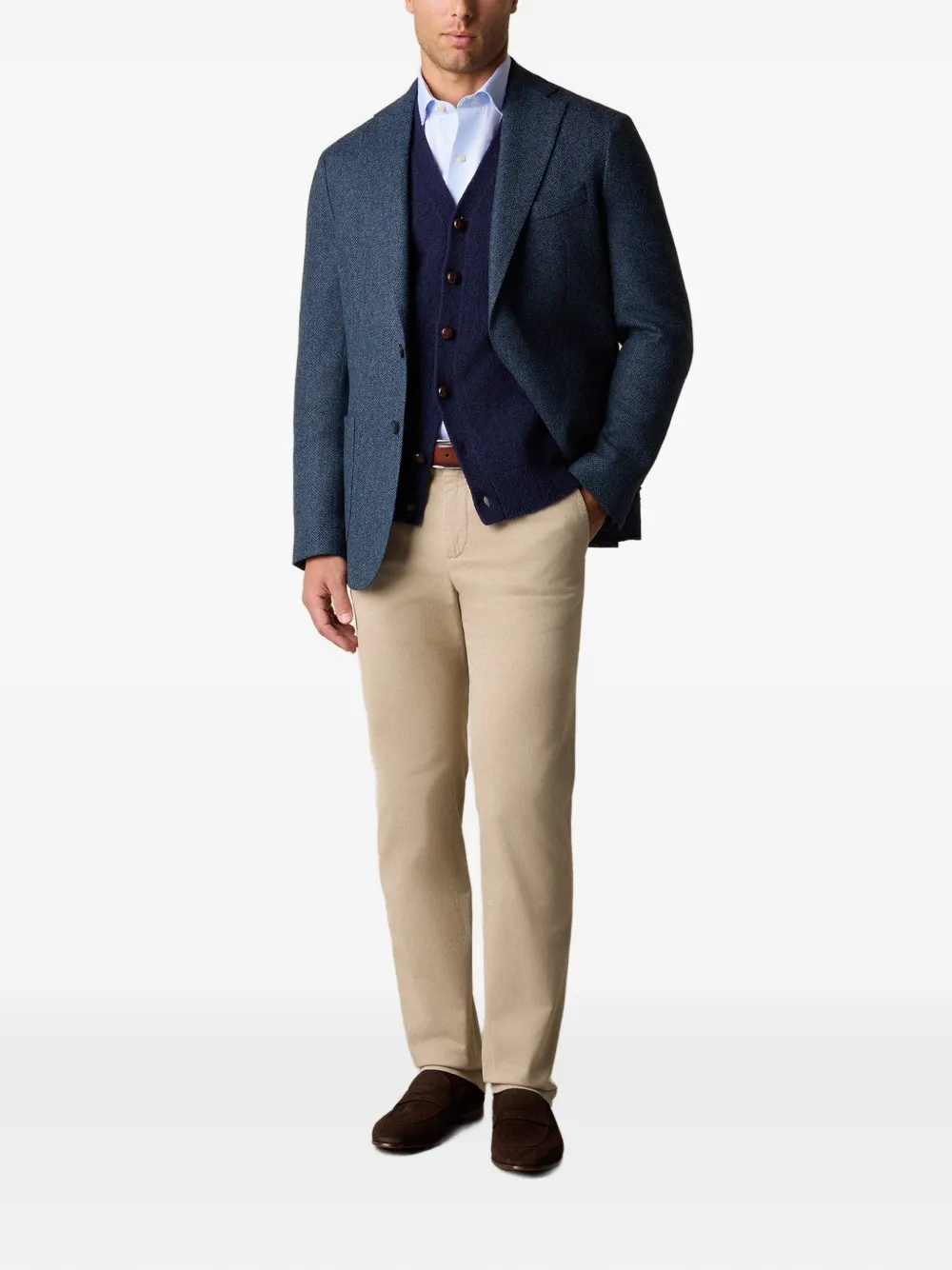 Brooks Brothers x Thomas Mason overhemd met gespreide kraag Blauw