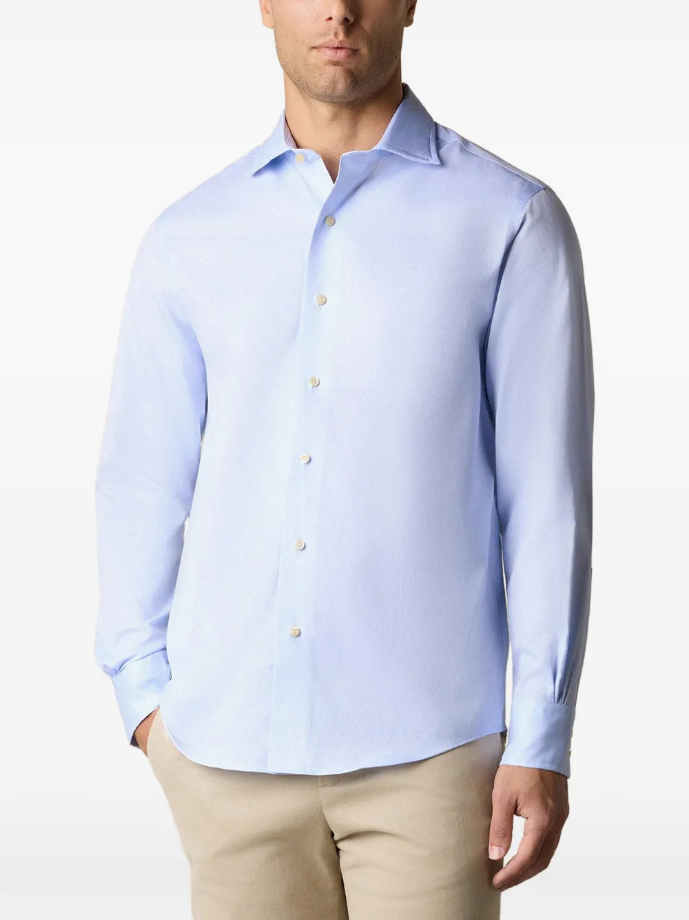 Brooks Brothers x Thomas Mason overhemd met gespreide kraag Blauw