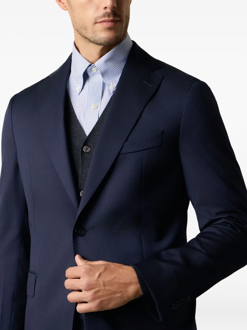 Brooks Brothers Blazer met enkele rij knopen Blauw