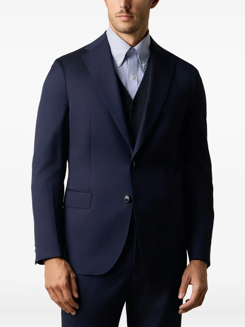 Brooks Brothers Blazer met enkele rij knopen Blauw