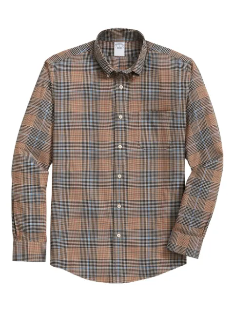 Brooks Brothers plaid-patterned button-down collar shirt