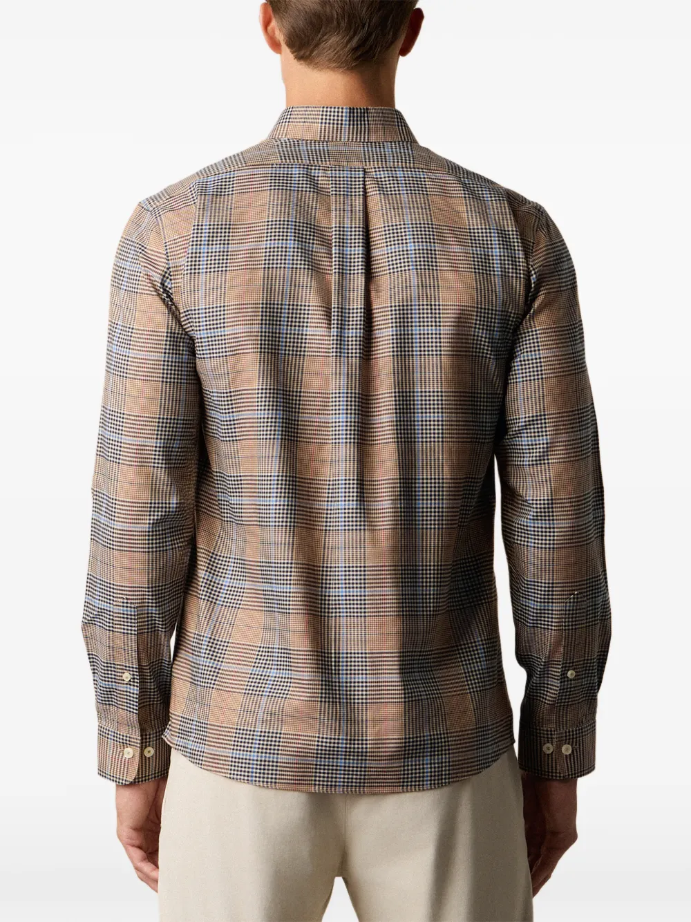 Brooks Brothers Geruit button-down overhemd Bruin