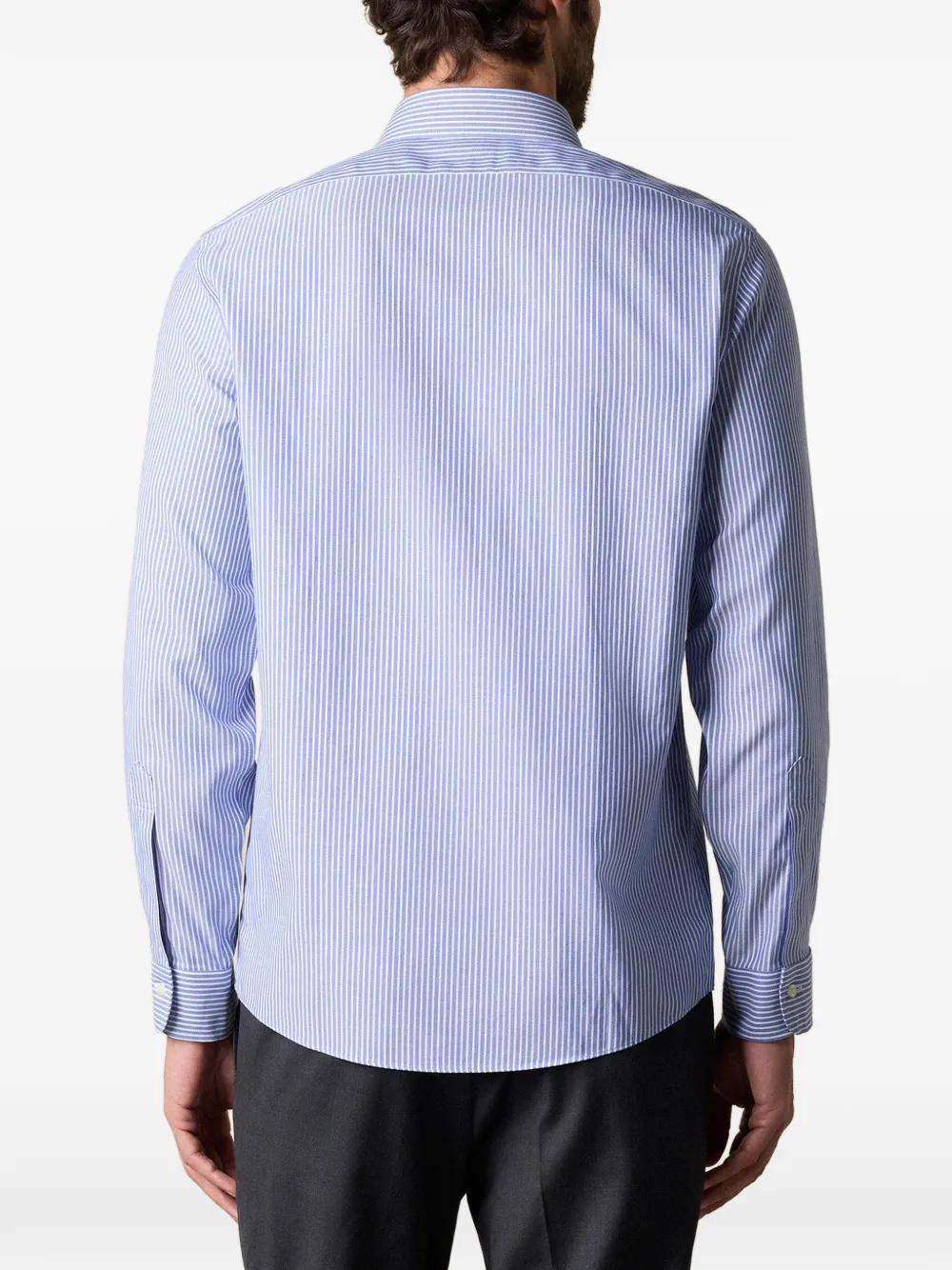 Brooks Brothers Gestreept twill overhemd Blauw