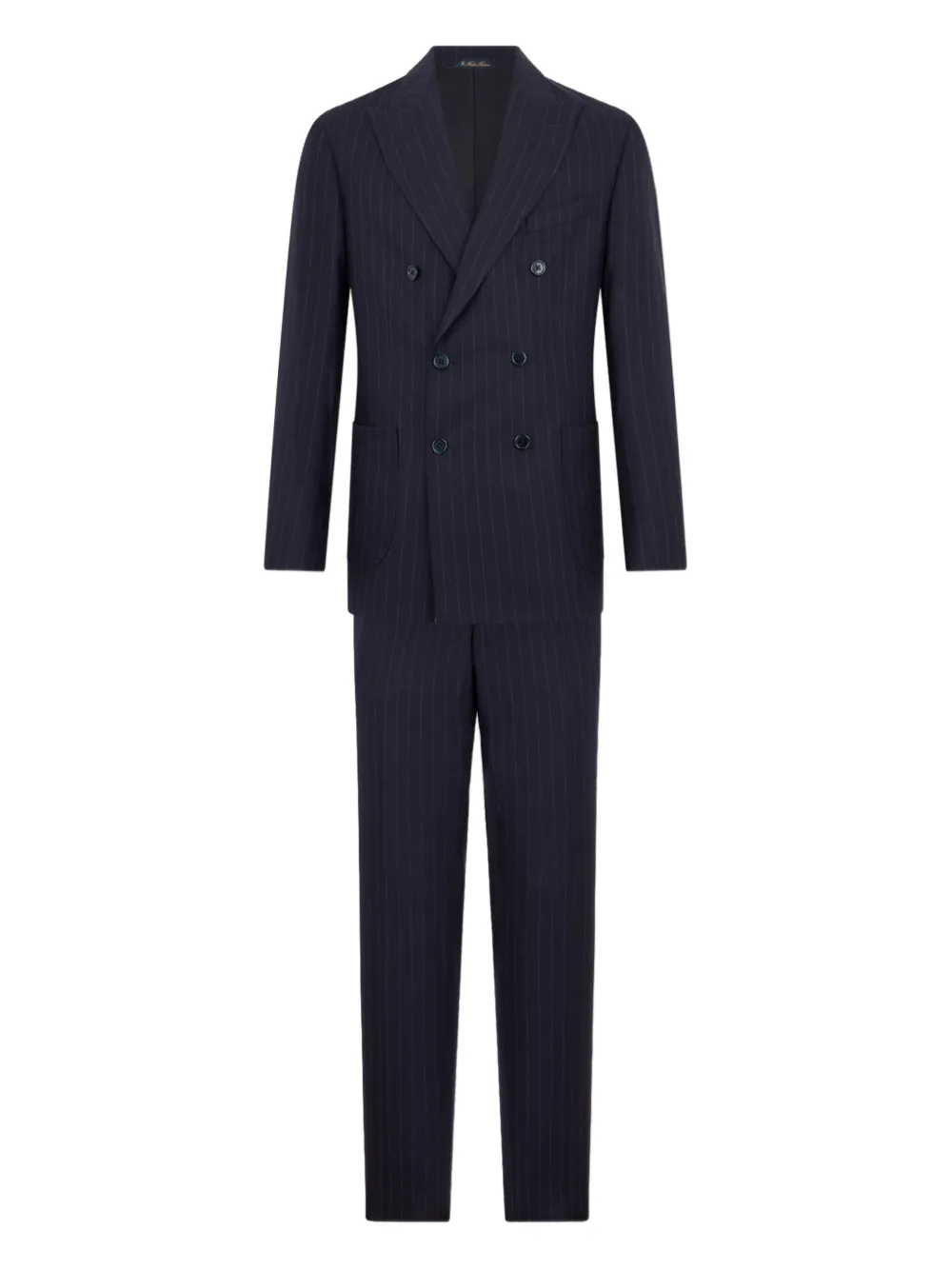 Brooks Brothers chalkstripe-pattern double-breasted wool suit | Blue | Image 1