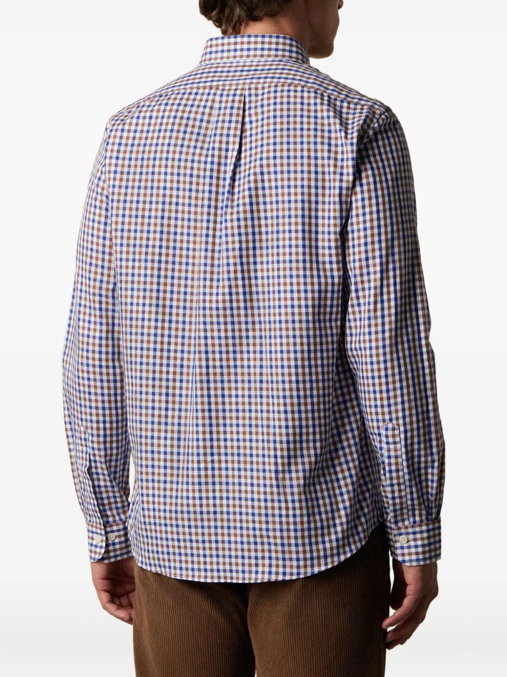 Brooks Brothers Geruit overhemd Blauw