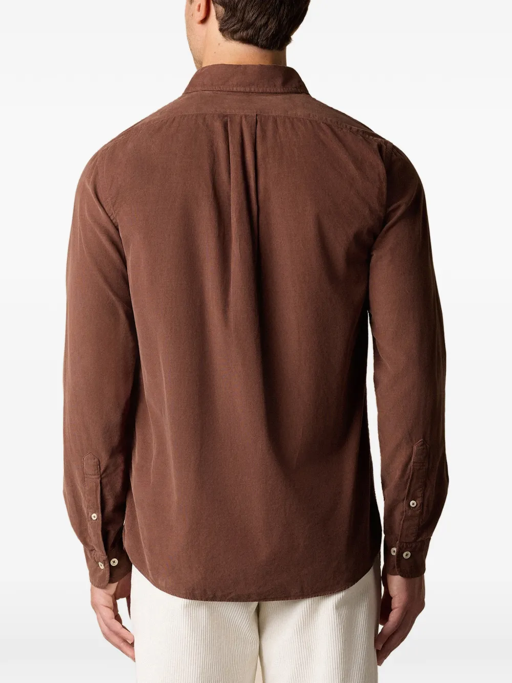 Brooks Brothers Ribfluwelen overhemd met gespreide kraag Bruin
