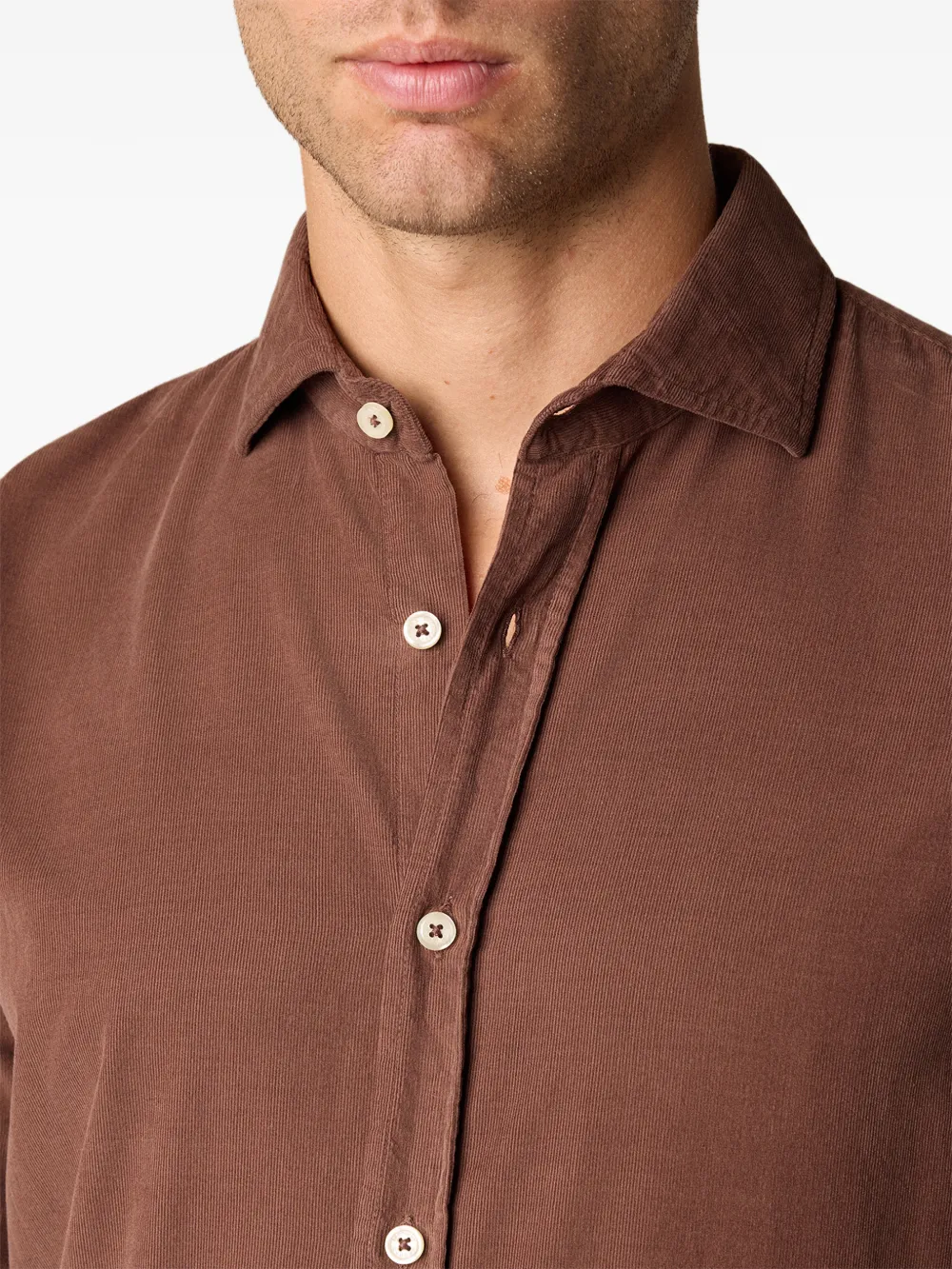 Brooks Brothers Ribfluwelen overhemd met gespreide kraag Bruin