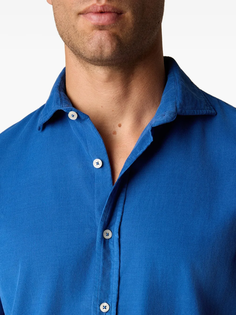 Brooks Brothers Ribfluwelen overhemd met gespreide kraag Blauw