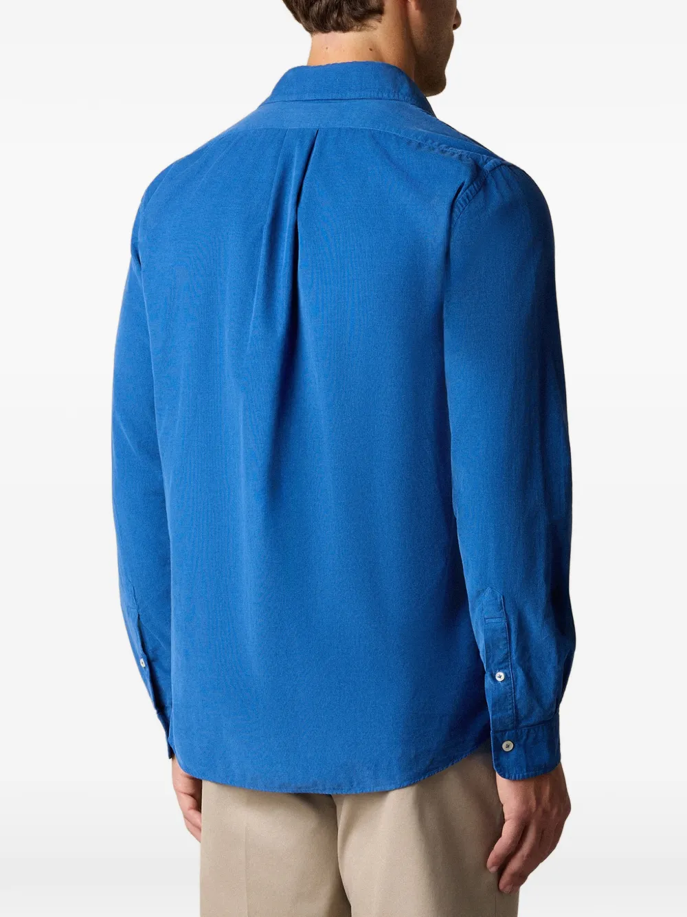 Brooks Brothers Ribfluwelen overhemd met gespreide kraag Blauw