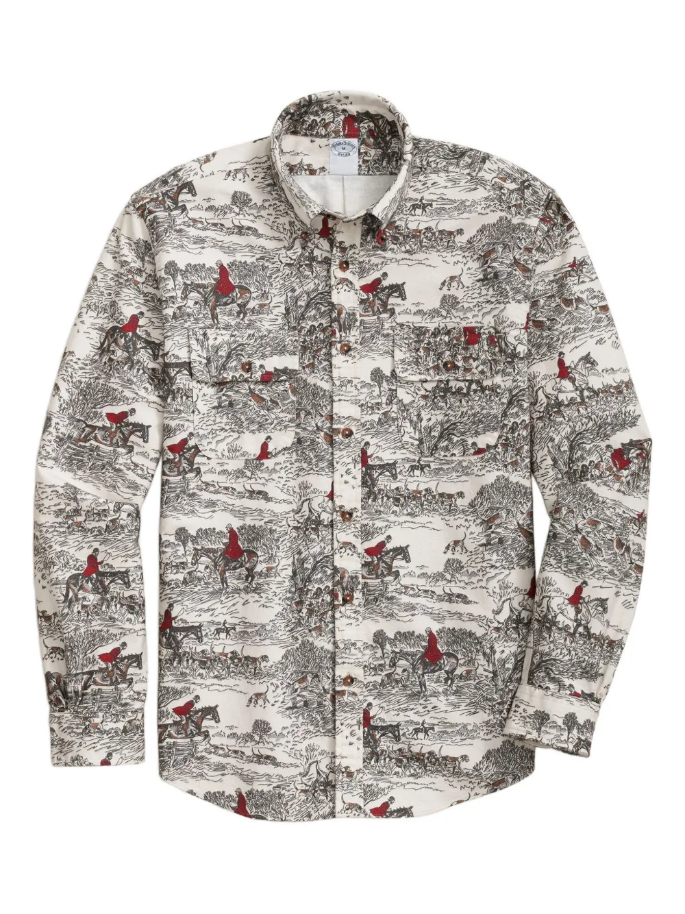 Brooks Brothers printed button-down shirt | White | Image 1