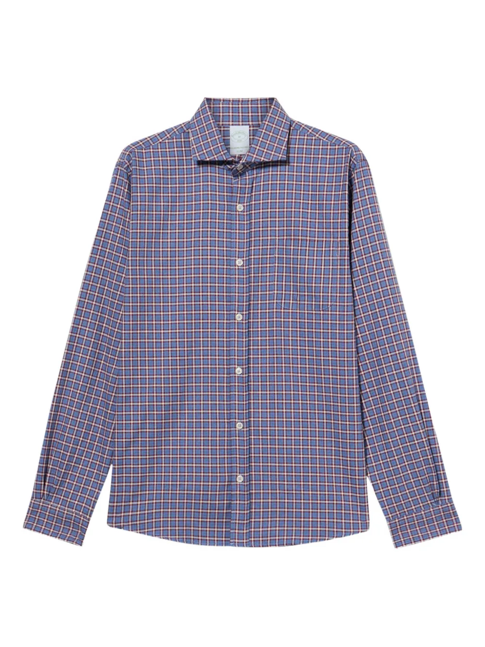 Brooks Brothers checked spread-collar cotton shirt - Blau