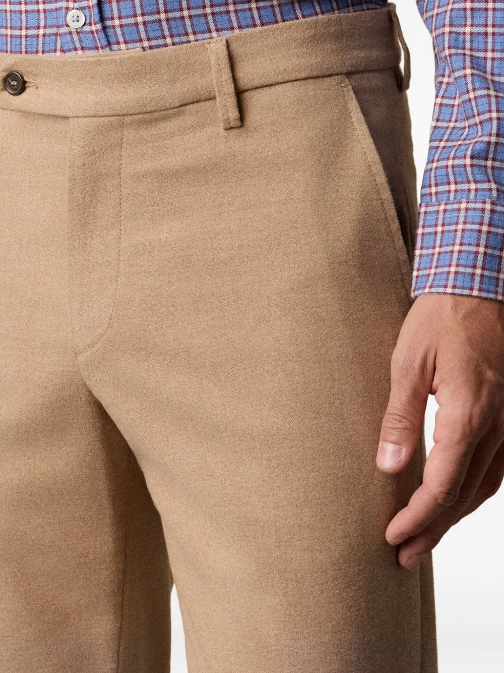 Brooks Brothers Flanellen chino Bruin