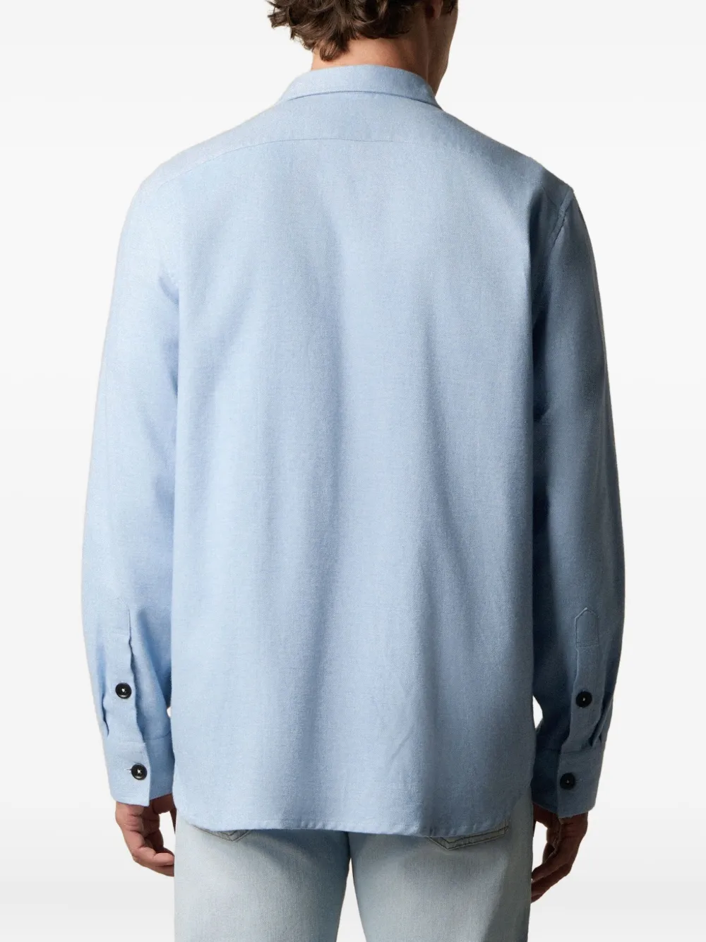Brooks Brothers Flanellen overhemd met klepzak Blauw