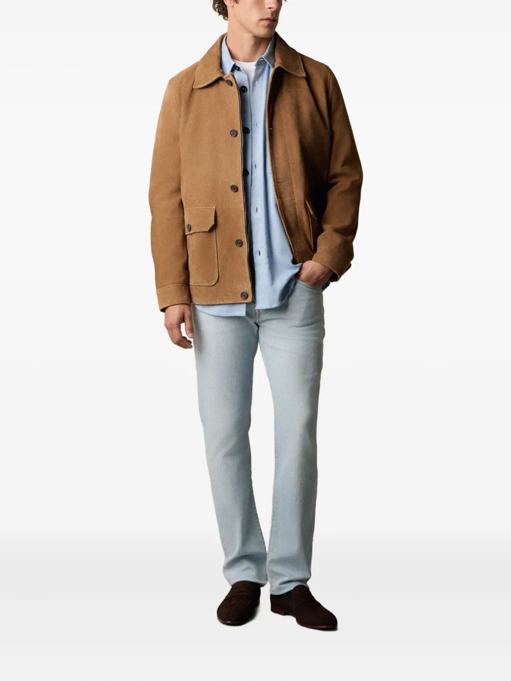 Brooks Brothers Flanellen overhemd met klepzak Blauw