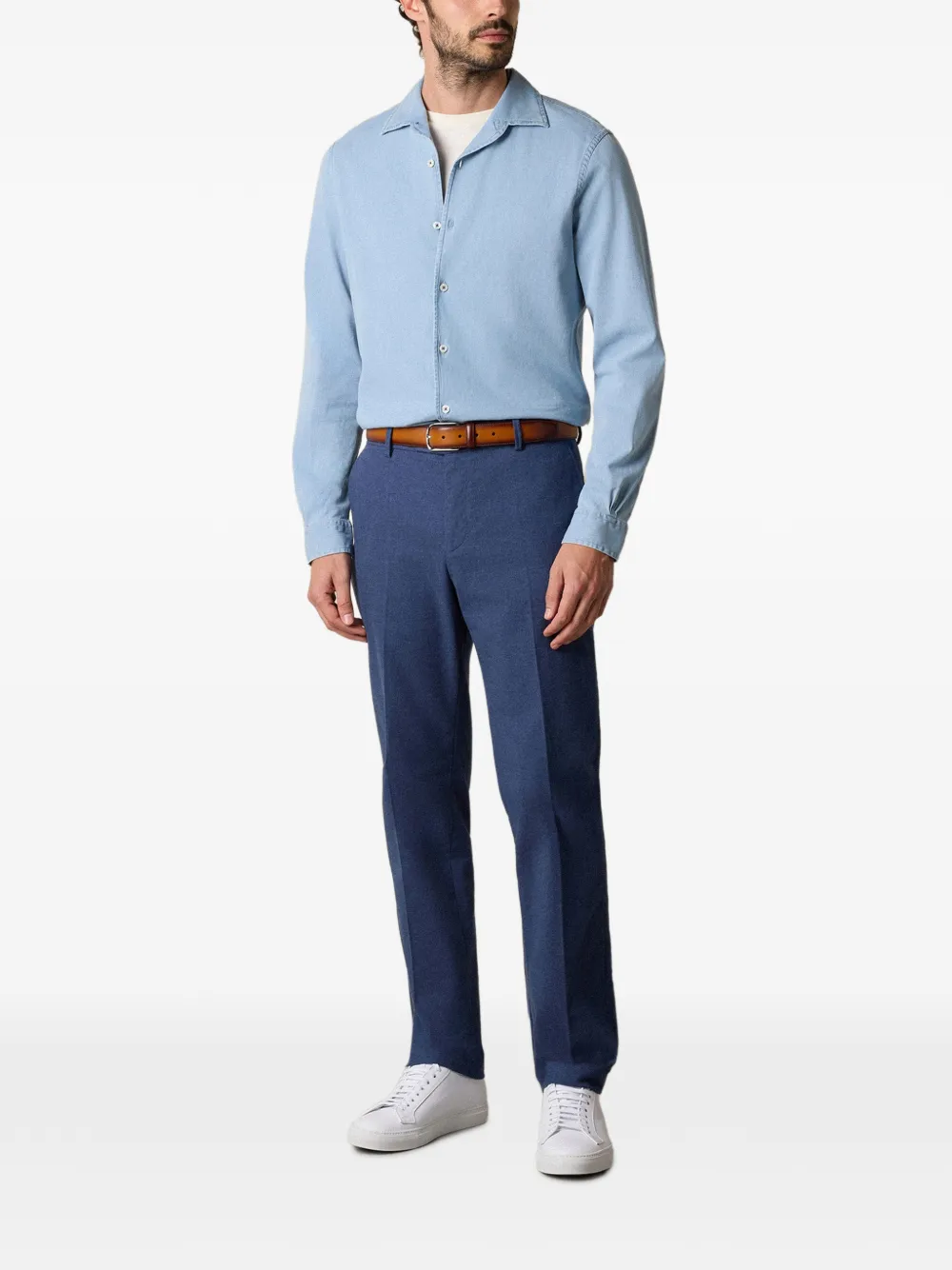 Brooks Brothers Flanellen chino Blauw