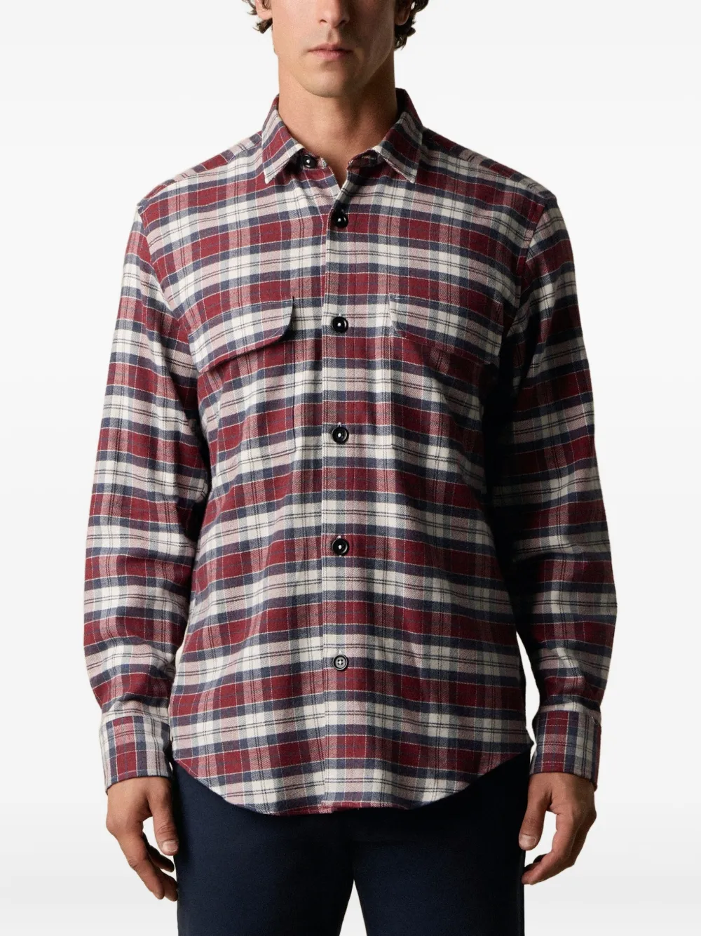 Brooks Brothers Plaid-pattern Flannel Shirt - Red 