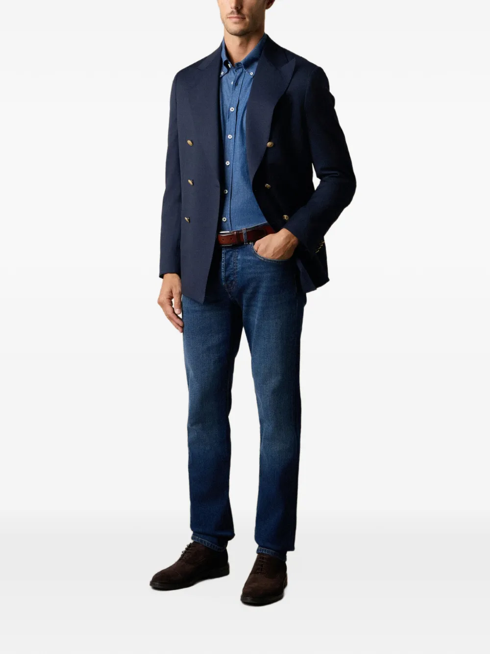 Brooks Brothers Denim overhemd Blauw