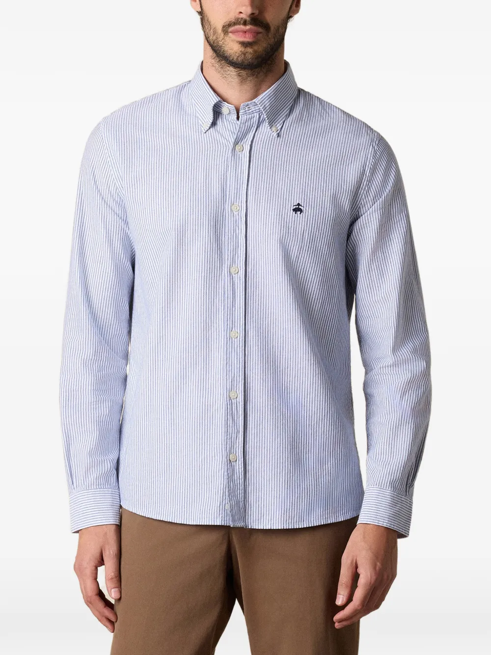 Brooks Brothers Button-down gestreept overhemd Blauw