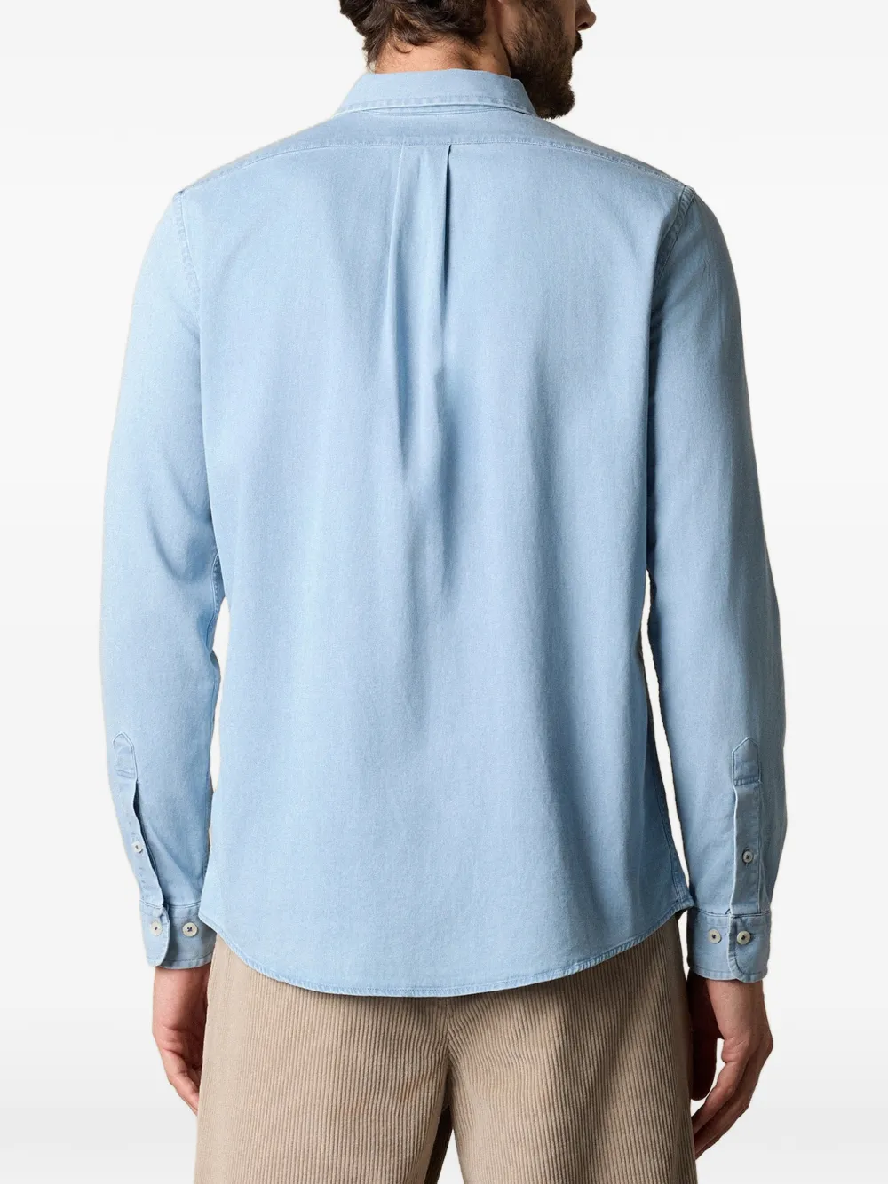 Brooks Brothers Denim overhemd met open kraag Blauw
