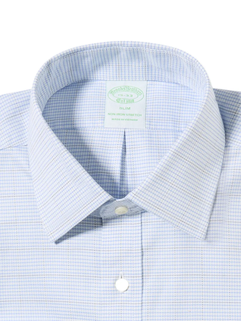 Brooks Brothers Geruit overhemd met paisley-kraag Blauw