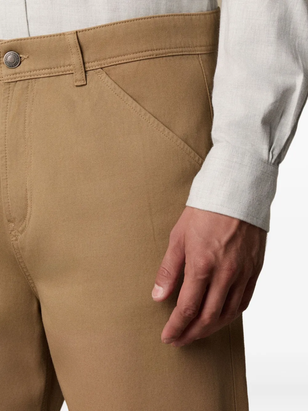 Brooks Brothers Broek van katoenblend met vijf zakken Beige