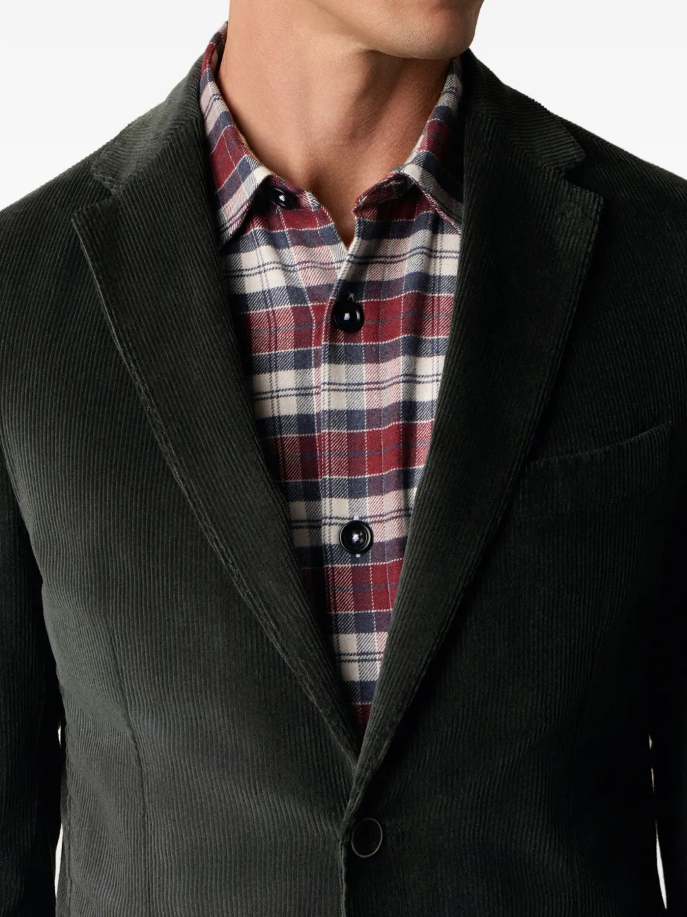 Brooks Brothers Blazer met ribfluwelen textuur Groen