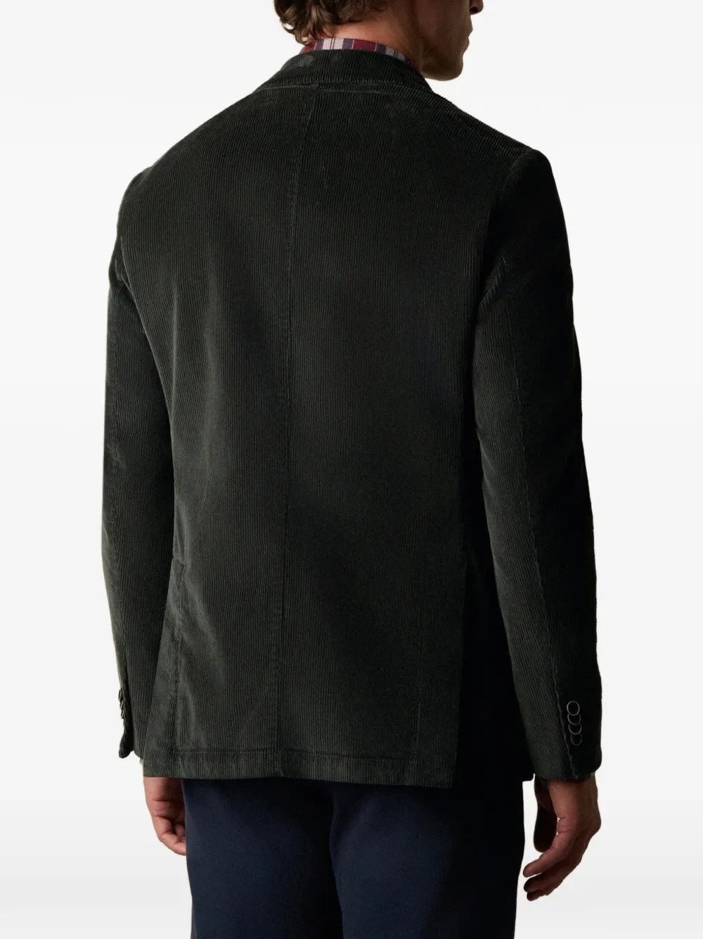 Brooks Brothers Blazer met ribfluwelen textuur Groen