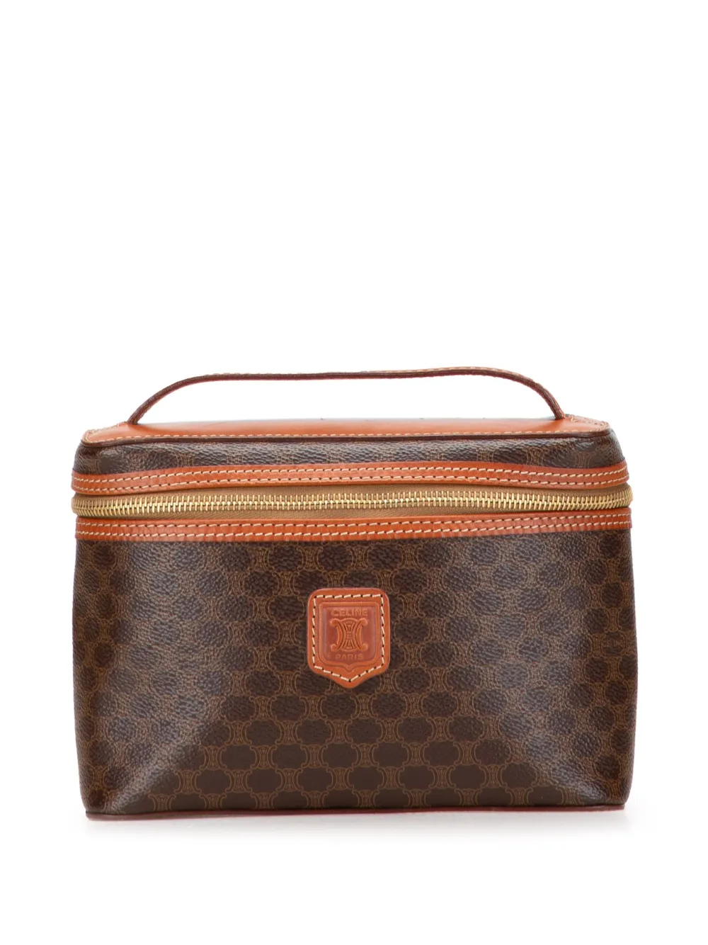 Celine Pre-Owned 1995 マカダム コーテッドキャンバス バニティバッグ - ブラウン Celine Pre-Owned 1995 マカダム コーテッドキャンバス バニティバッグ - ブラウン