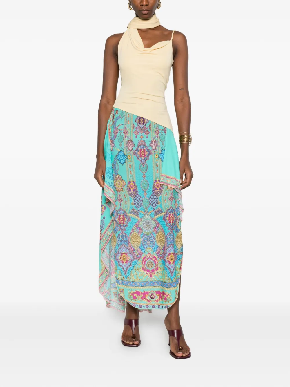 Camilla paisley-print skirt - Blauw