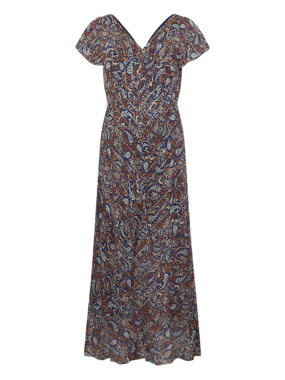 Brooks Brothers paisley-print V-neck midi dress - Blu