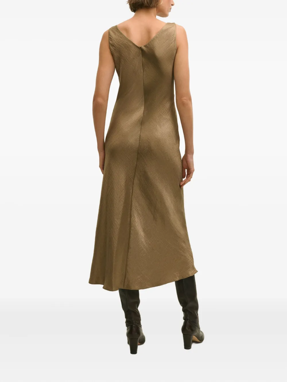 Brooks Brothers Midi-jurk met V-hals - Beige