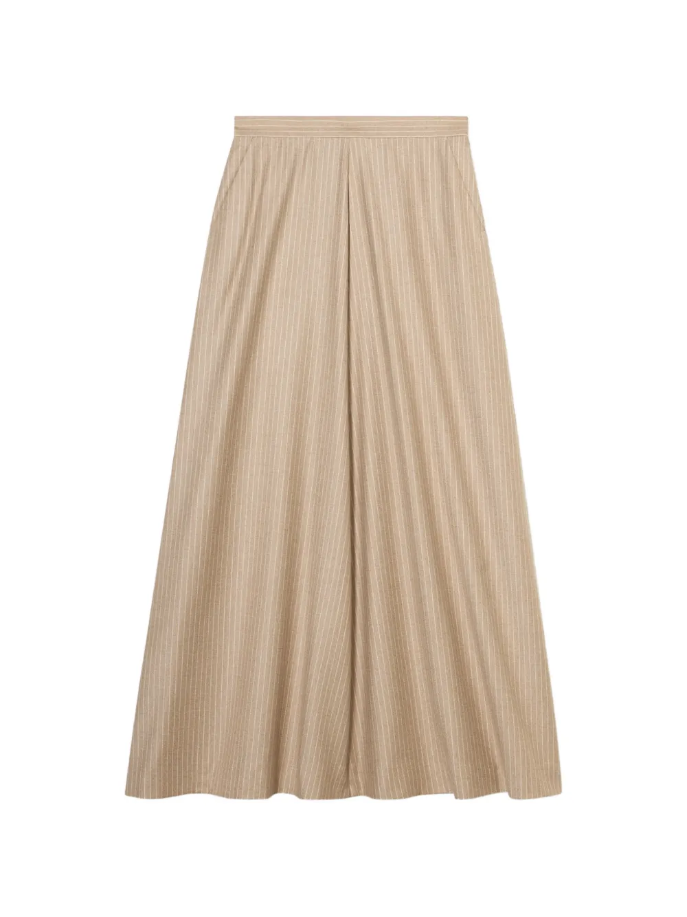 Brooks Brothers striped virgin wool midi skirt - Toni neutri