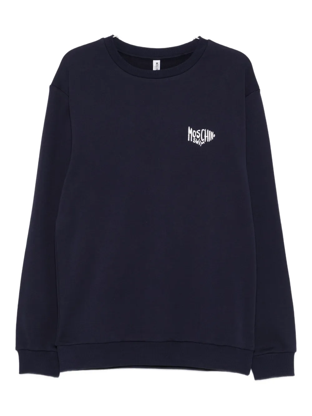 Moschino Deep Blue Cotton Sweatshirt In Blue