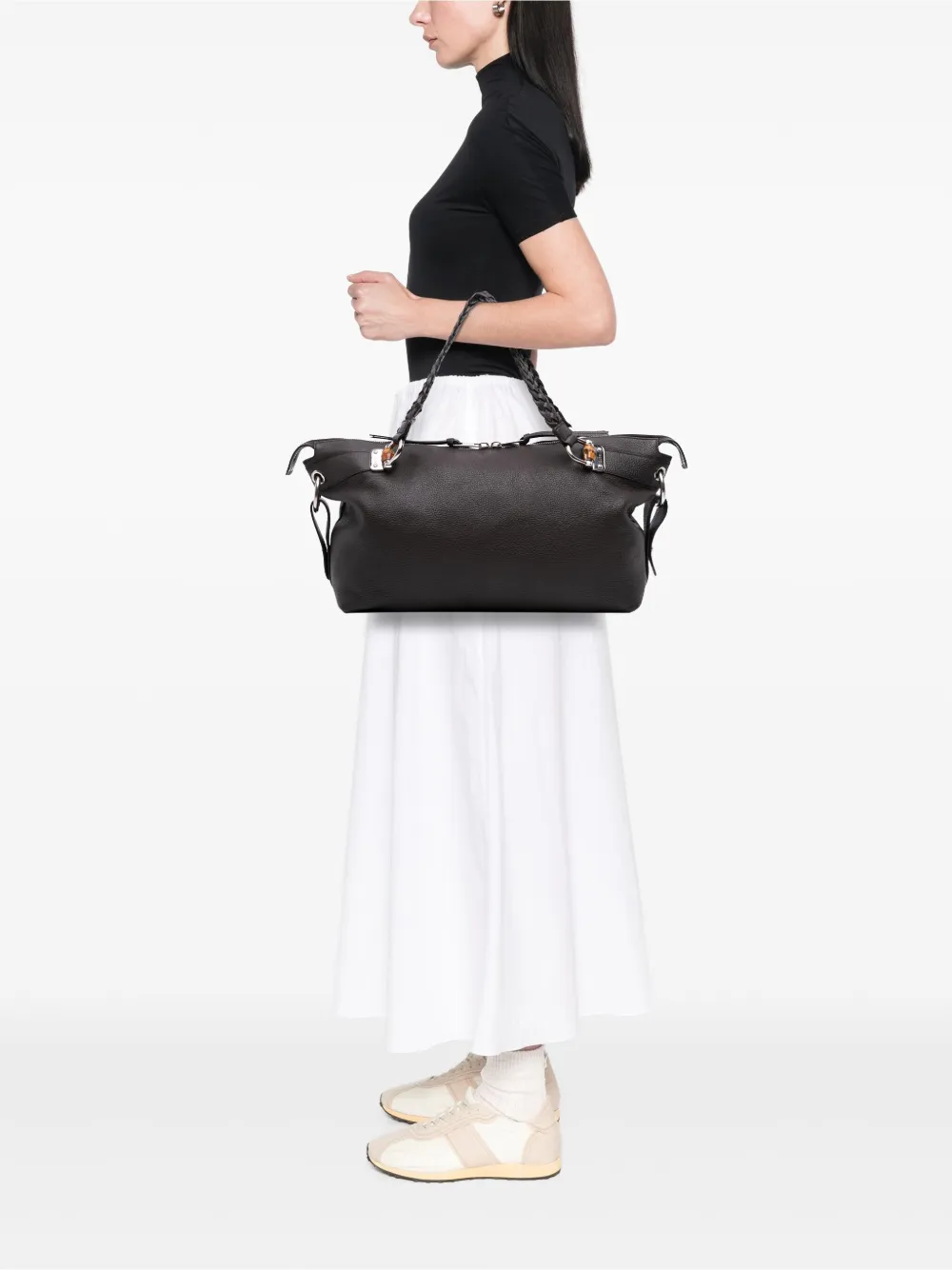 Gucci Pre-Owned 2016-2025 Large Pebbled Calfskin Bamboo Bar Tassel tote bag | Pre-Owned | Image 2