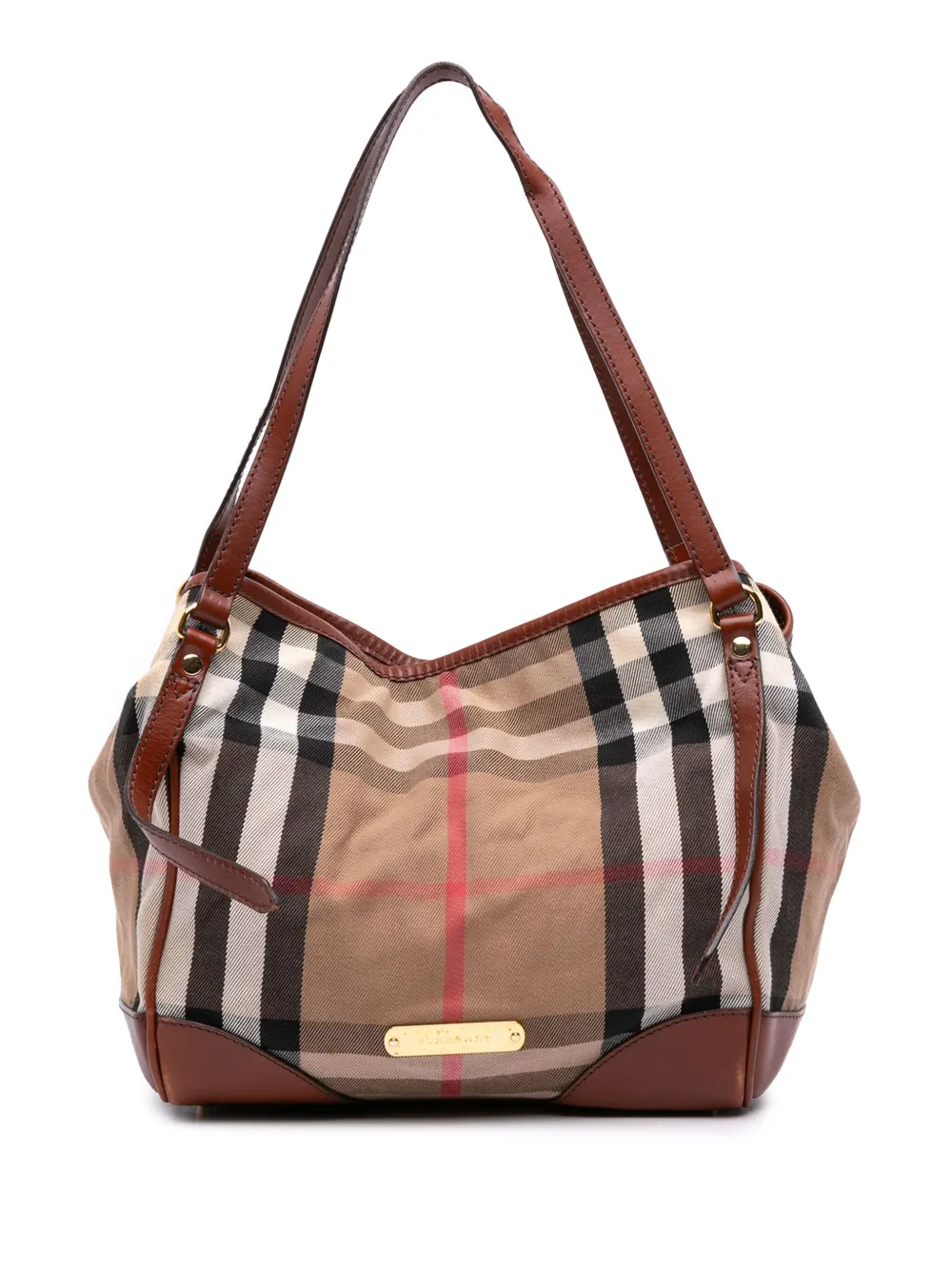 Burberry Pre-Owned 2000-2017 スモール ハウスチェック キャンバス カンタベリー トートバッグ - ブラウン Burberry Pre-Owned 2000-2017 スモール ハウスチェック キャンバス カンタベリー トートバッグ - ブラウン