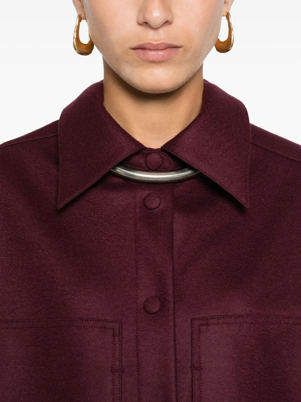 Jil Sander Long-sleeve Wool Shirt In Red