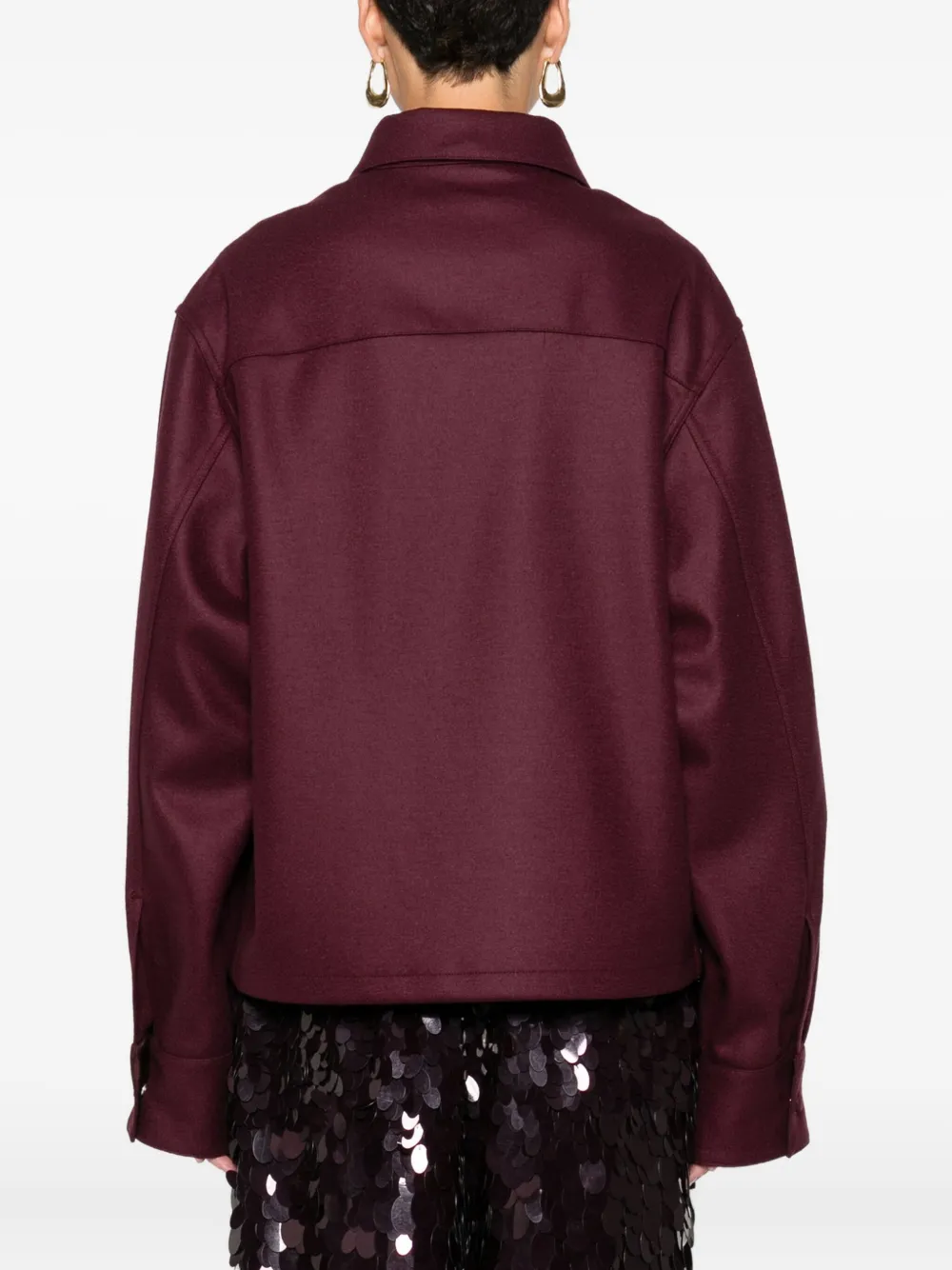 Jil Sander Long-sleeve Wool Shirt In Red