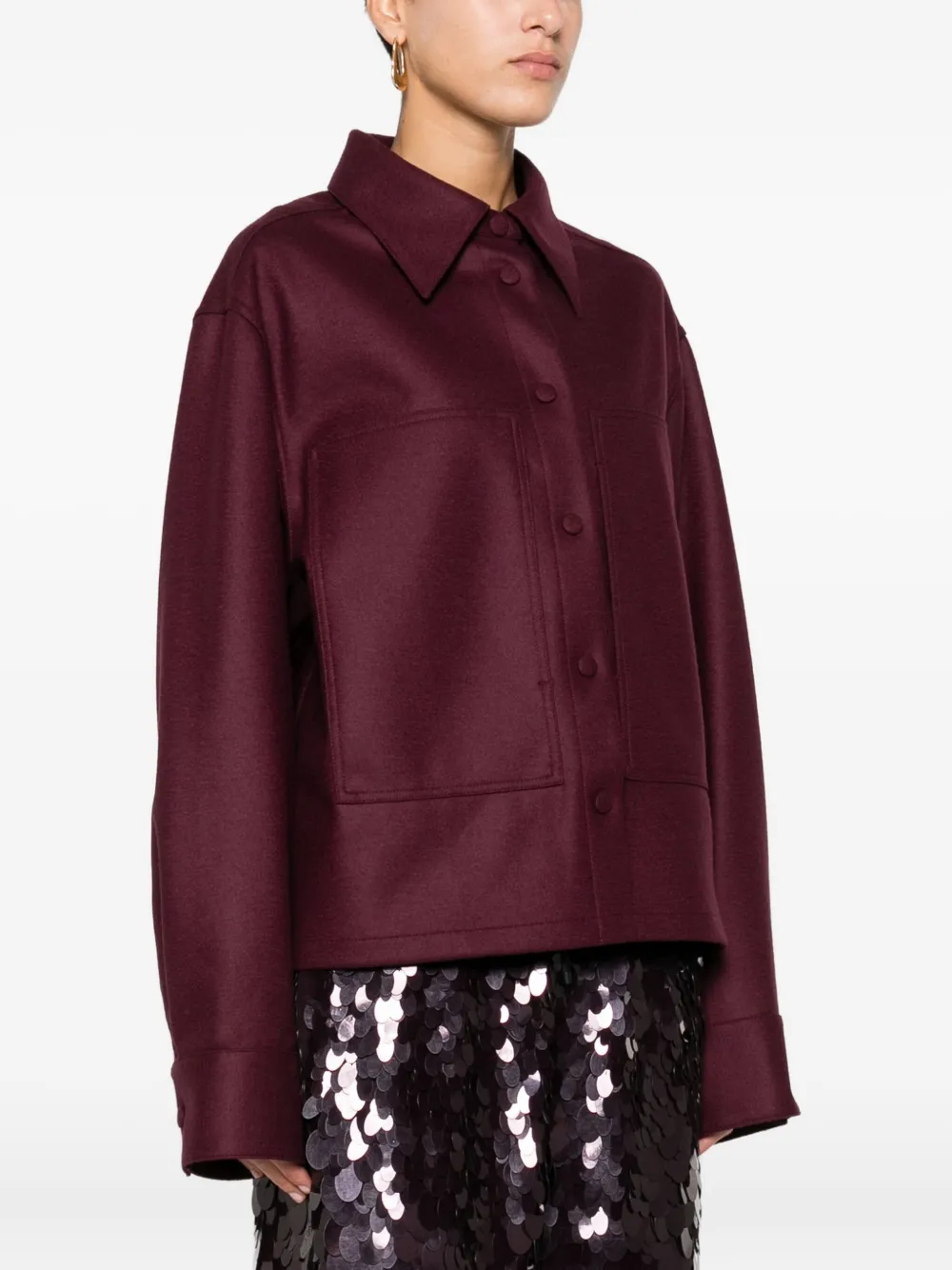 Jil Sander Long-sleeve Wool Shirt In Red