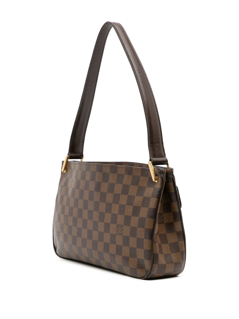 Pre-owned Louis Vuitton 2000-2025 Damier Ebene Aubagne Shoulder Bag In Brown