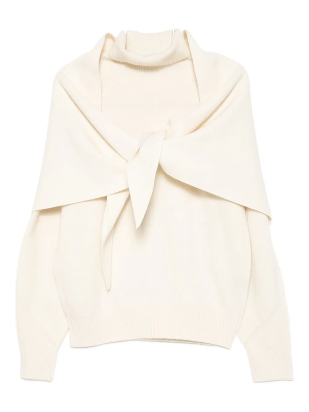 System Scarf Knited Jumper In Neutral