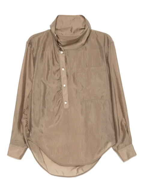 System asymmmetric collar shirt 