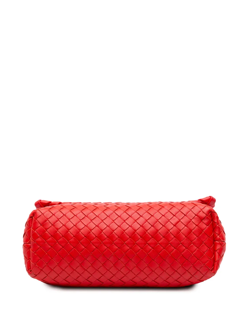 Pre-owned Bottega Veneta 2012-2025 Small Nappa Intrecciato Olimpia Shoulder Bag In Red