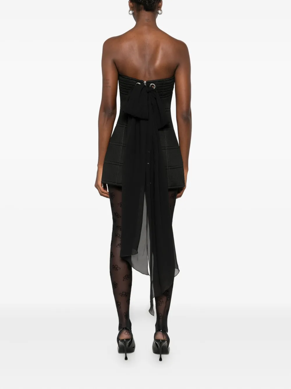 Blumarine Strapless Panelled Dress In Black